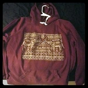 Maroon elephant hoodie